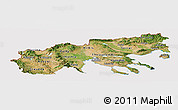 Satellite Panoramic Map of Makedonia, cropped outside