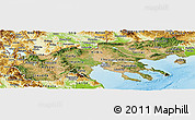Satellite Panoramic Map of Makedonia, physical outside