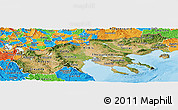 Satellite Panoramic Map of Makedonia, political outside