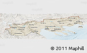 Shaded Relief Panoramic Map of Makedonia, lighten