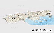 Shaded Relief Panoramic Map of Makedonia, single color outside