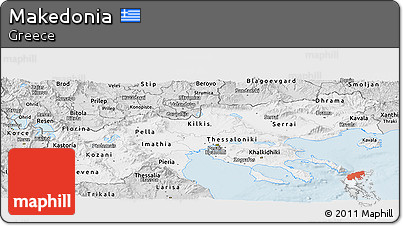 Silver Style Panoramic Map of Makedonia