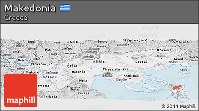 Silver Style Panoramic Map of Makedonia