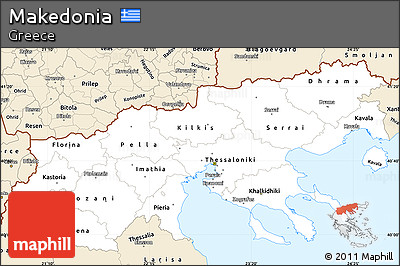 Classic Style Simple Map of Makedonia