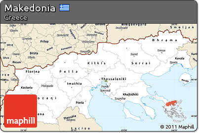 Classic Style Simple Map of Makedonia