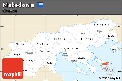 Classic Style Simple Map of Makedonia, single color outside