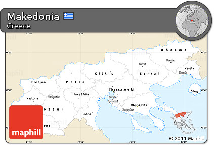 Classic Style Simple Map of Makedonia, single color outside