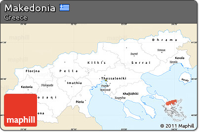 Classic Style Simple Map of Makedonia, single color outside