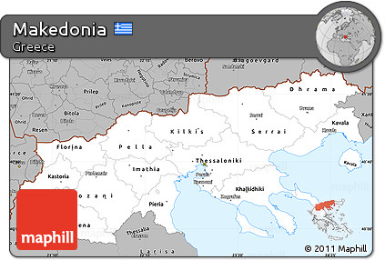 Gray Simple Map of Makedonia