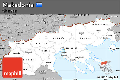 Gray Simple Map of Makedonia