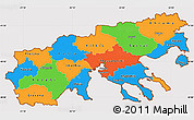 Political Simple Map of Makedonia, cropped outside