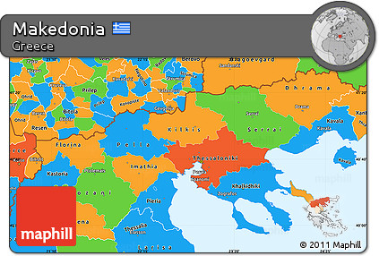 Political Simple Map of Makedonia