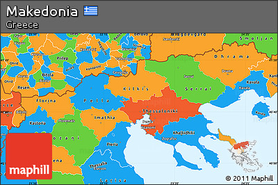 Political Simple Map of Makedonia