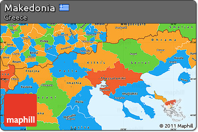 Political Simple Map of Makedonia