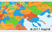 Political Simple Map of Makedonia, political shades outside