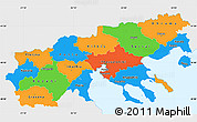 Political Simple Map of Makedonia, single color outside