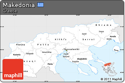Silver Style Simple Map of Makedonia, single color outside