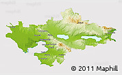 Physical 3D Map of Thessaloniki, cropped outside