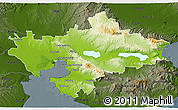 Physical 3D Map of Thessaloniki, darken