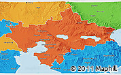 Political 3D Map of Thessaloniki