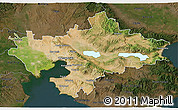 Satellite 3D Map of Thessaloniki, darken