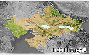 Satellite 3D Map of Thessaloniki, desaturated