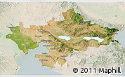 Satellite 3D Map of Thessaloniki, lighten