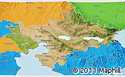 Satellite 3D Map of Thessaloniki, political outside