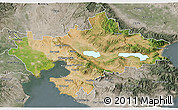 Satellite 3D Map of Thessaloniki, semi-desaturated