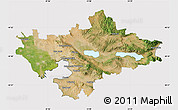 Satellite Map of Thessaloniki, cropped outside