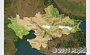 Satellite Map of Thessaloniki, darken