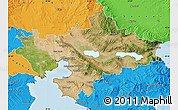 Satellite Map of Thessaloniki, political outside