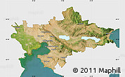 Satellite Map of Thessaloniki, single color outside