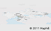 Silver Style Panoramic Map of Thessaloniki, single color outside