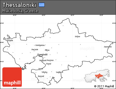 Blank Simple Map of Thessaloniki, cropped outside