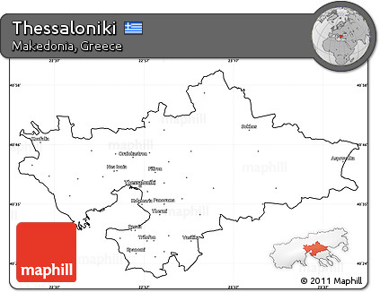 Blank Simple Map of Thessaloniki, cropped outside