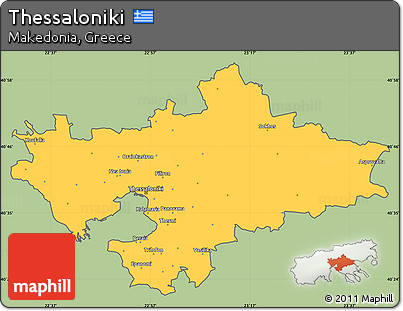Savanna Style Simple Map of Thessaloniki, cropped outside