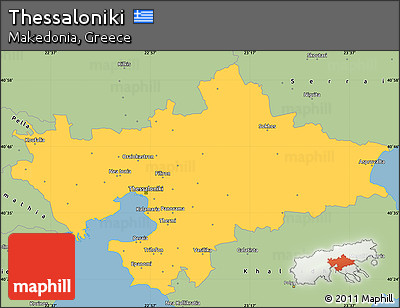 Savanna Style Simple Map of Thessaloniki