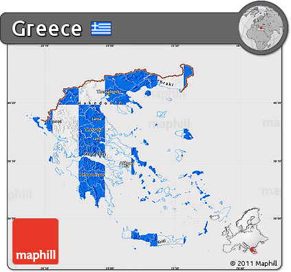 Flag Map of Greece, flag aligned to the middle