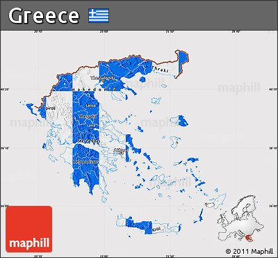 Flag Map of Greece, flag aligned to the middle