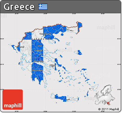 Flag Map of Greece, flag aligned to the middle