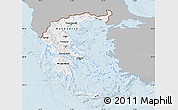 Gray Map of Greece, single color outside