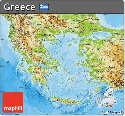 free physical map of greece