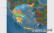 Political Map of Greece, darken