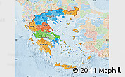 Political Map of Greece, lighten
