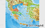 Political Map of Greece, physical outside