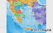 Political Map of Greece, political shades outside