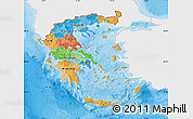 Political Map of Greece, single color outside