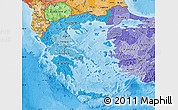 Political Shades Map of Greece