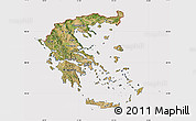 Satellite Map of Greece, cropped outside